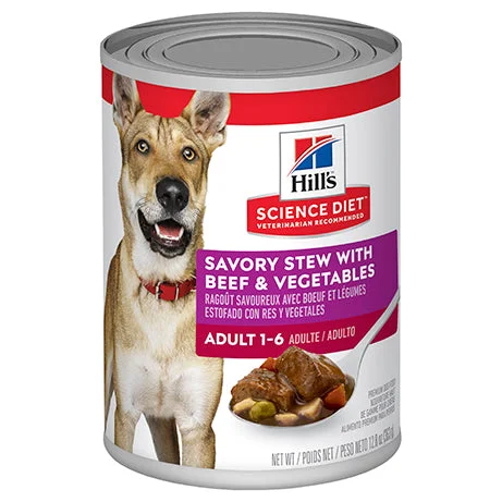 Hill's Science Diet Adult Savory Stew Beef & Vegetables Canned Wet Dog Food 363g