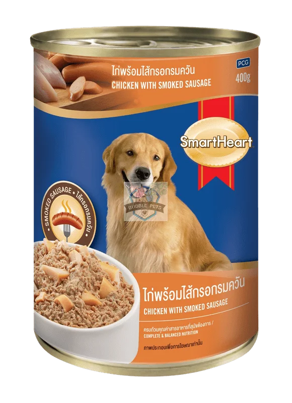 SmartHeart Chicken with Smoked Sausage Adult Dog Canned Food