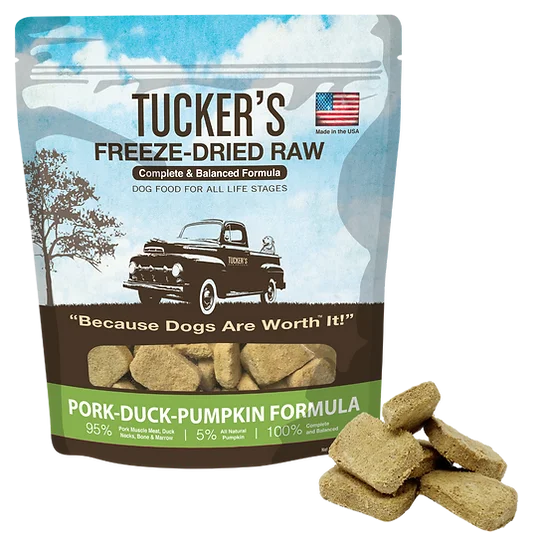 Tucker's Freeze Dried Pork-Duck-Pumpkin Dog Food (14 oz)