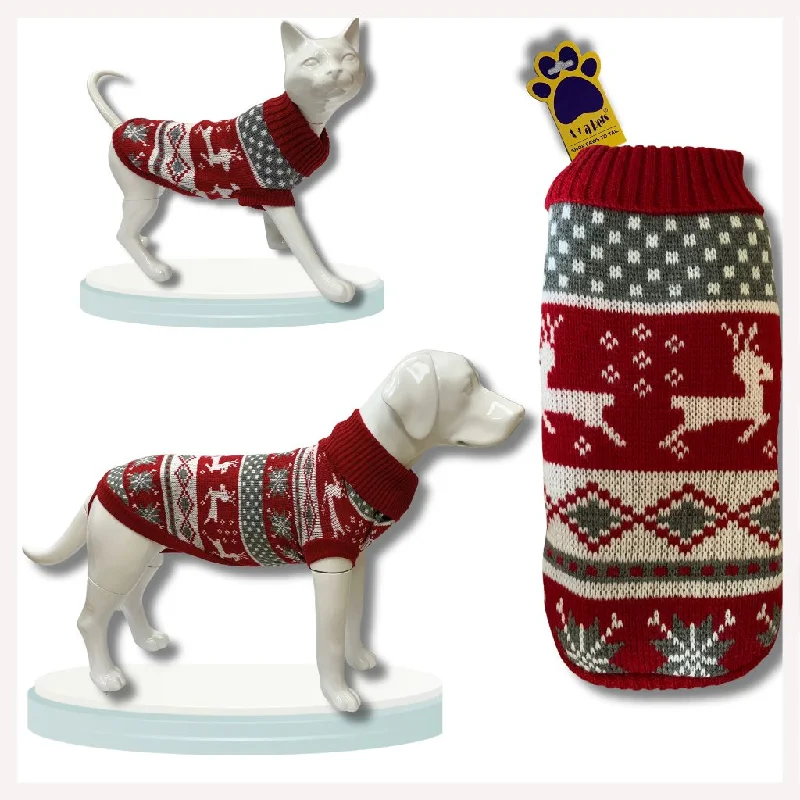 A+a Pets' Cozy Knitted Flannel Sweater for Dogs and Cats