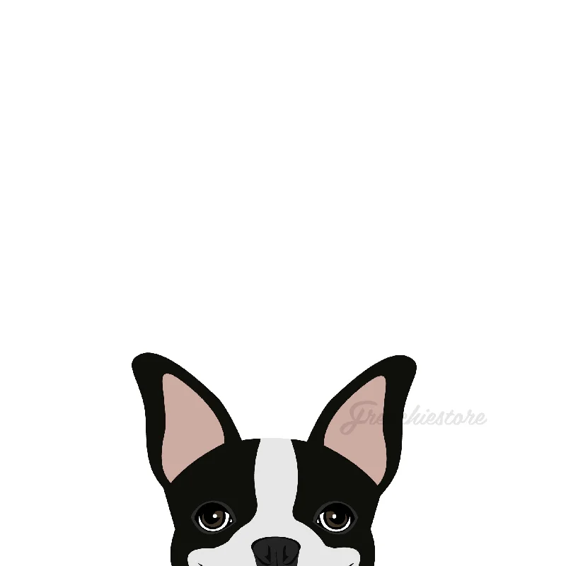 Boston Terrier Dog Sticker | Frenchiestore |  Black Pied Boston Terrier Car Decal