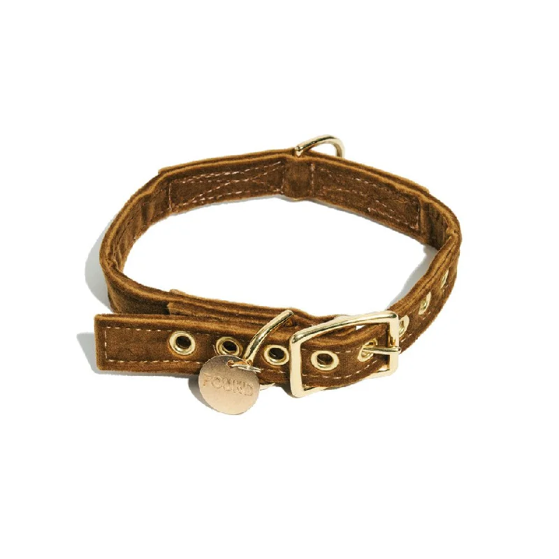 Brown Washable Velvet Cat & Dog Collar