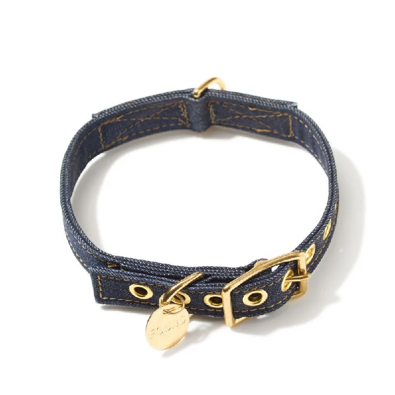 Dark Denim Canvas Cat & Dog Collar