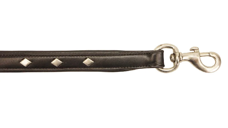 Derby Dog Designer Series Leash with Padded Handle and Diamond Shaped Studs USA Leather