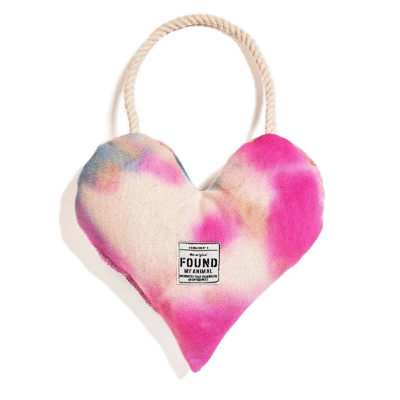 Found My Animal Heart Rope Tie Dye Dog Toy