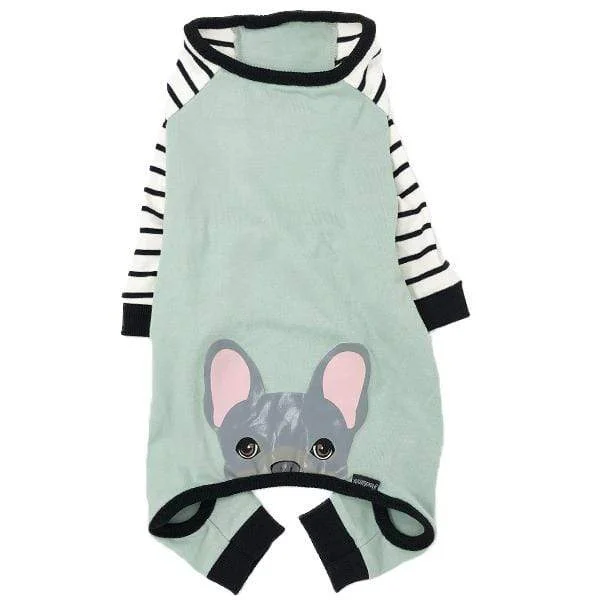 French Bulldog Pajamas | Frenchie Clothing | Blue Frenchie dog