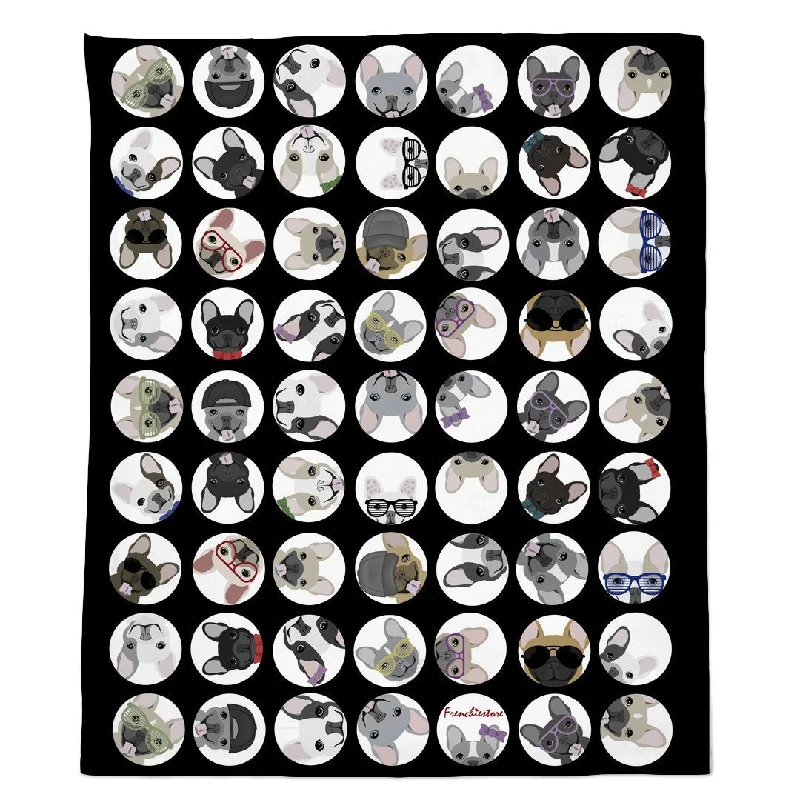 Frenchie Blanket | Frenchiestore | French Bulldogs Black Polka Dots