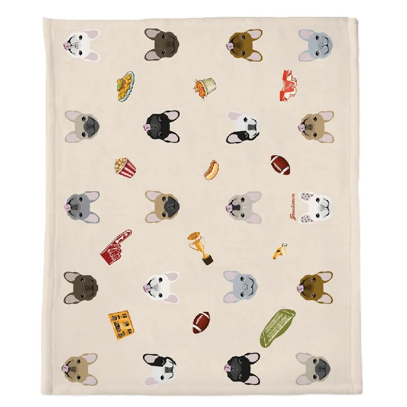 Frenchie Blanket | Frenchiestore | French Bulldogs & Football