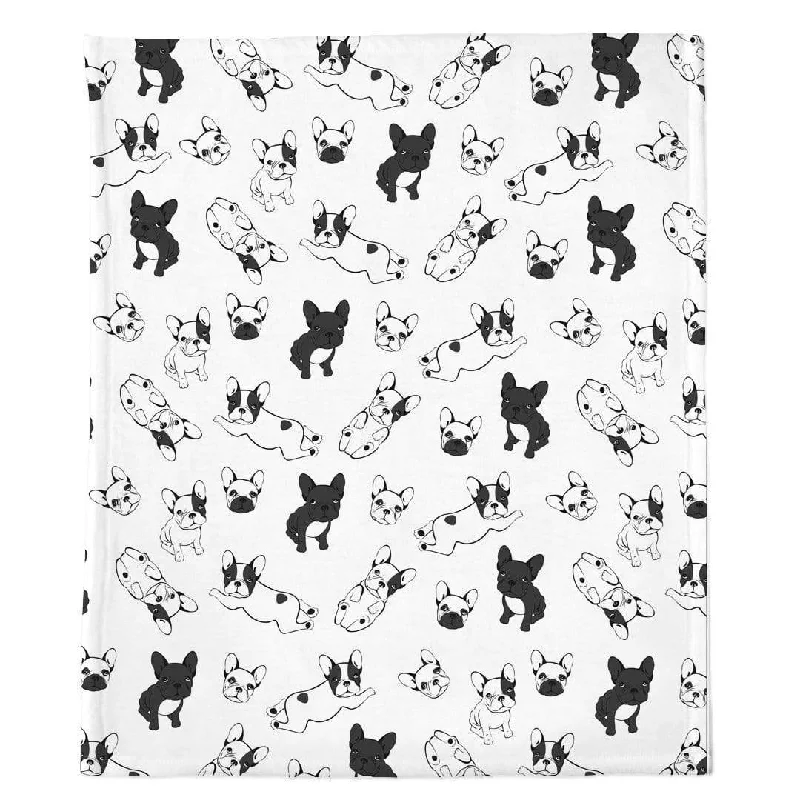 Frenchie Blanket | Frenchiestore | French Bulldogs on Black & White