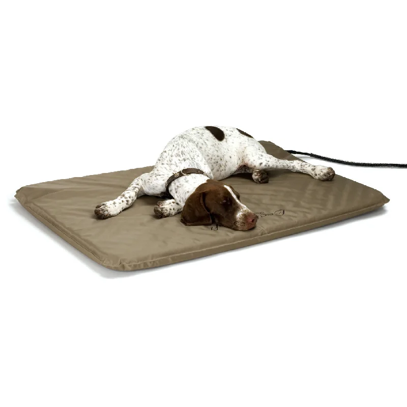 K&H Pet Products Lectro-Soft Outdoor Heated Bed & Cover Chocolate/Tan (Large-80W)