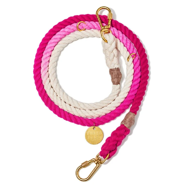 Magenta Ombre Cotton Rope Dog Leash, Adjustable