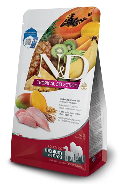 N&D Tropical Selection Canine Chicken, Spelt, Oats and Tropical Fruits Med/Maxi