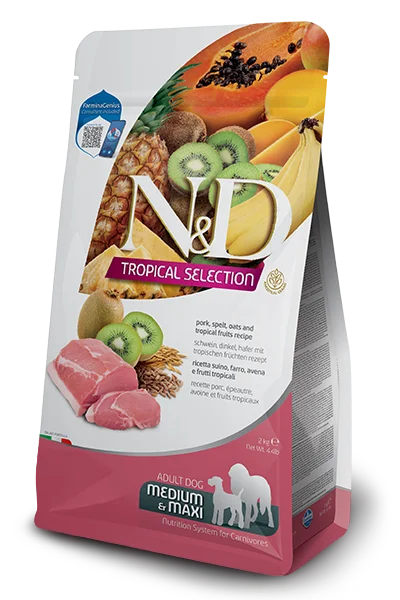 N&D Tropical Selection Canine Pork, Spelt, Oats and Tropical Fruits Med/Maxi