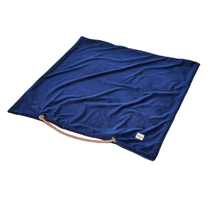 Navy Washable Velvet Dog Bed Cover