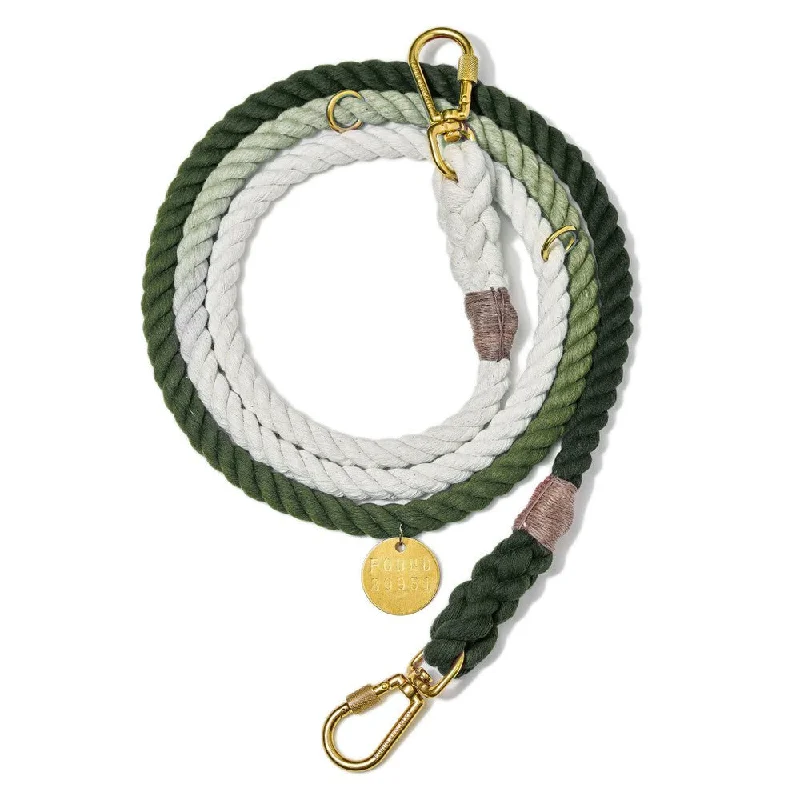 Olive Ombre Cotton Rope Dog Leash, Adjustable