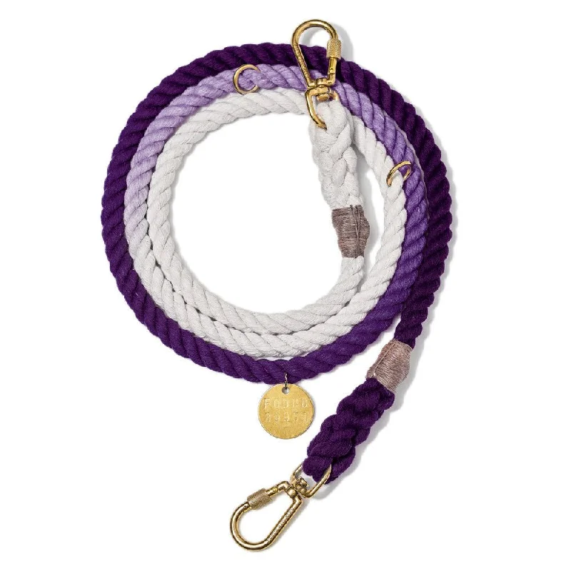 Purple Ombre Cotton Rope Dog Leash, Adjustable