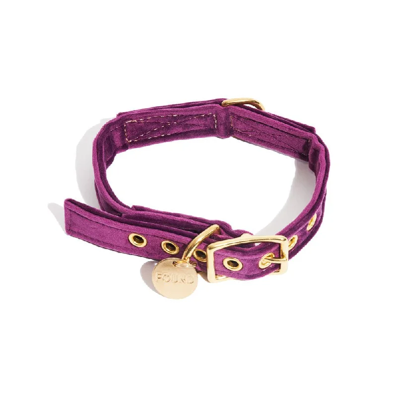 Purple Washable Velvet Cat & Dog Collar