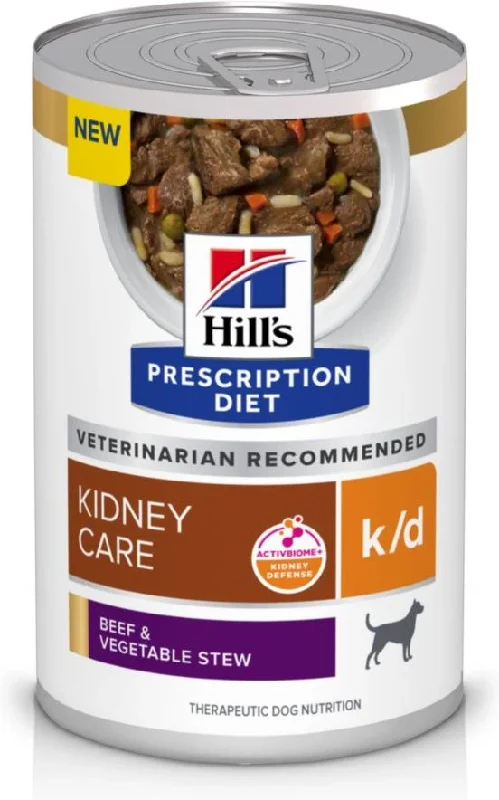 Hill's Prescription Diet k/d Kidney Care Beef & Vegetable Stew Canned Dog Food (12.5 oz x 12 cans)