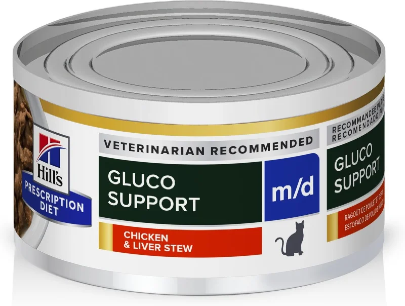 Hill's Prescription Diet m/d GlucoSupport Chicken & Liver Stew Canned Cat Food (2.9 oz x 24 cans)