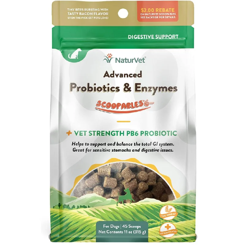 NaturVet Scoopables Advanced Probiotics & Enzymes Plus Vet Strength PB6 Probiotic for Dogs, 11-oz