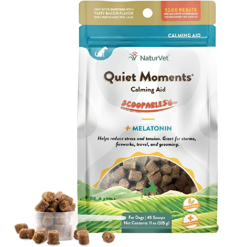 NaturVet Scoopables Quiet Moments Calming Aid Plus Melatonin For Dogs, 11-oz