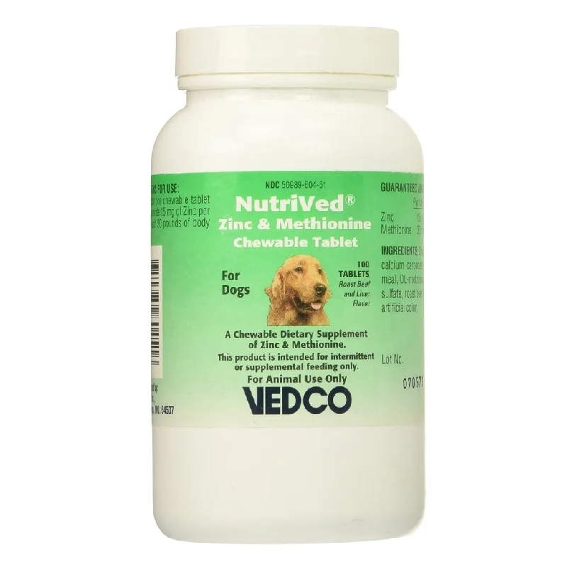 Vedco NutriVed Zinpro Chewable Zinc Methionine Tablets for Dogs (100 ct)