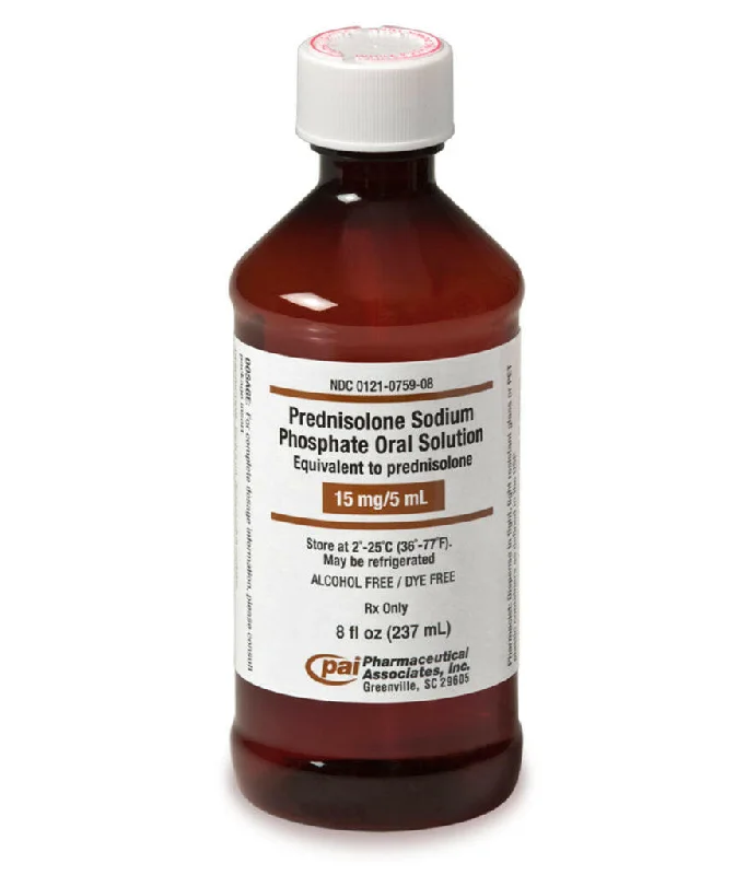 Prednisolone Oral Solution, 15 mg/5 mL, 8-oz bottle