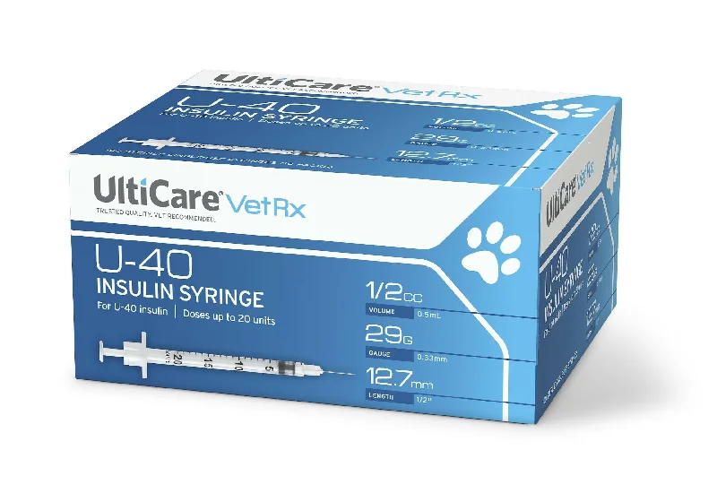 UltiCare Insulin Syringes 0.5 cc, U-40, 29 x 1/2 Syringes (100 ct)