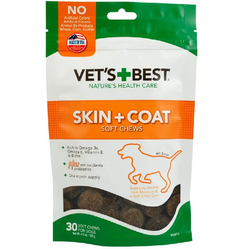 Vet's Best Skin & Coat Chews Supplement for Dogs (30 soft chews)