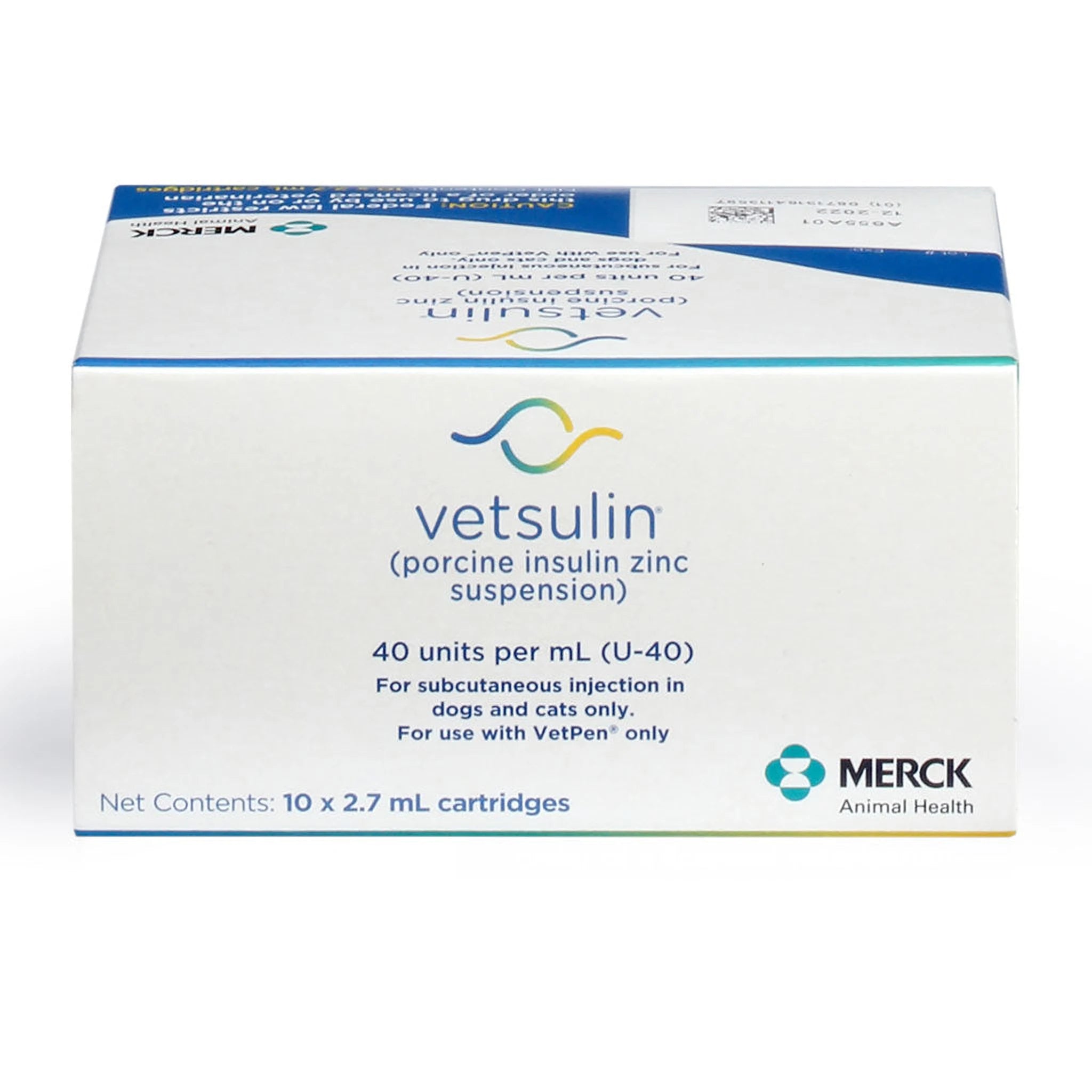 Vetsulin Insulin U-40 Cartridge for VetPen, 2.7-mL (10 cartridges)