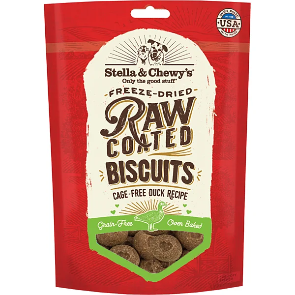 Stella & Chewy's Freeze Dried Raw Coated Biscuits Duck 9OZ *Clearance*