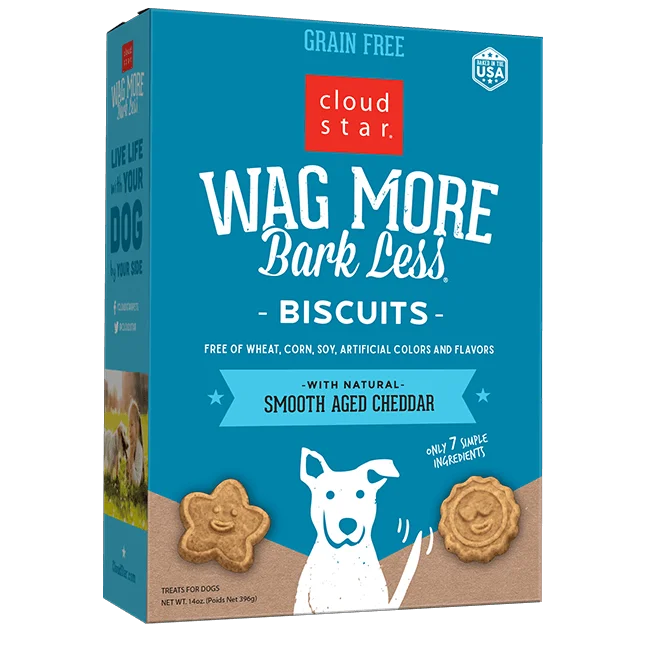 Cloud Star Wag More Bark Less Oven Baked Biscuits Smooth Aged Cheddar 396g