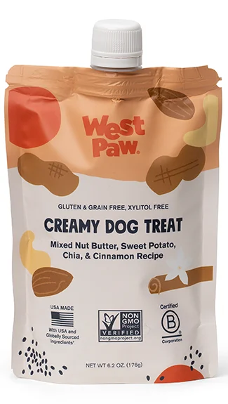 West Paw Creamy Dog Treat: Nut Butter, Sweet Potato & Chia Seed