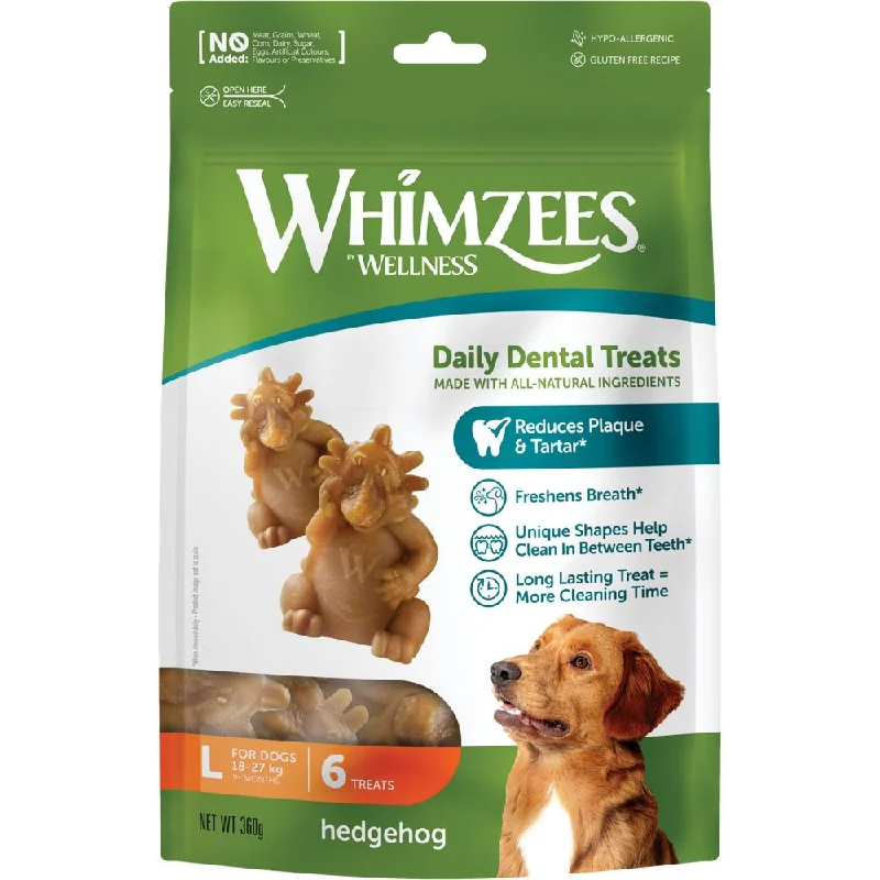 Whimzees Hedgehog Large Grain-Free Dental Dog Treats 6pc