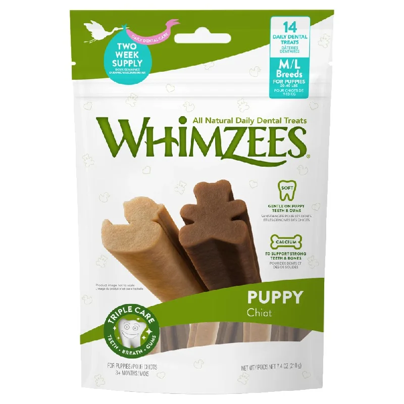 Whimzees Puppy Grain-Free Dental Dog Treats (M/L) 14pc